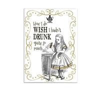 Fridge Magnet (65 x 90 mm) - Alice in Wonderland (white) - Drunk