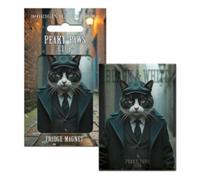 Fridge Magnet (65 x 90 mm) - Peaky Paws Club - Black and White Cat