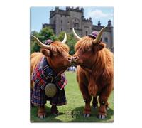 Fridge Magnet (65 x 90 mm) - The Highland Crew - Cows Kissing