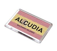 FRIDGE MAGNET - Alcudia - Balearic Islands - Spain Flag