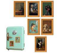 Fridge Magnet | Animal Patterns Wooden Artistic - Mini Frame Wooden Refrigerator Magnets - for Dorm Apartment Kitchen Bedroom Dining Room Animal Lovers Birthday