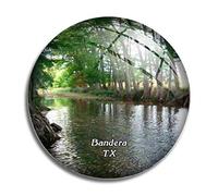 Fridge Magnet Bandera Medina River Texas USA America Glass Magnets for Refrigerator Souvenirs Cute Crystal Magnet Decor for Whiteboard Office Home Gift