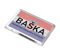 FRIDGE MAGNET - Baska - Primorsko-Goranska Zupanija - Croatia Flag