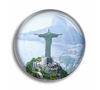 Fridge Magnet Brazil Jesus Christ's Statue Rio de Janeiro Glass Magnets for Refrigerator Souvenirs Cute Crystal Magnet Decor for Whiteboard Office Home Gift