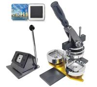 Fridge Magnet Button Maker Machine with Paper Cutter, 50 mm Button Maker Machine with 100 Sets of Consumables, Diy Fridge Photo Magnet Machine for Picture Badge Button, Gift Button, Team Badge