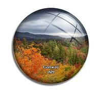 Fridge Magnet Conway Kancamagus Highway New Hampshire USA America Glass Magnets for Refrigerator Souvenirs Cute Crystal Magnet Decor for Whiteboard Office Home Gift