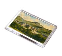 FRIDGE MAGNET - Edinburgh. Holyrood Palace & Arthur's Seat - Vintage Art Style