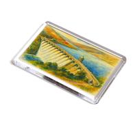 FRIDGE MAGNET - Elan Valley, Craigh Goch Dam, Rhayader - Vintage Art Style