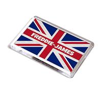 FRIDGE MAGNET - Freddie-James - Union Jack Flag - Boy's Name Gift
