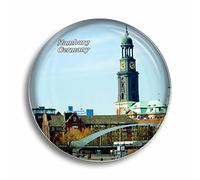 Fridge Magnet Germany St. Michael's Church Hamburg Glass Magnets for Refrigerator Souvenirs Cute Crystal Magnet Decor for Whiteboard Office Home Gift