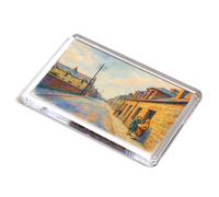 FRIDGE MAGNET - Harbour Street, Hopeman (b) - Vintage Art Style