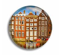 Fridge Magnet Holland Anne Frank House Amsterdam Glass Magnets for Refrigerator Souvenirs Cute Crystal Magnet Decor for Whiteboard Office Home Gift