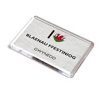 FRIDGE MAGNET - I Love Blaenau Ffestiniog, Gwynedd, Wales