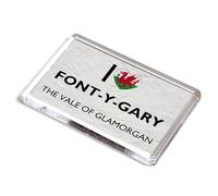 FRIDGE MAGNET - I Love Font-y-gary, The Vale of Glamorgan, Wales