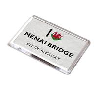 FRIDGE MAGNET - I Love Menai Bridge, Isle of Anglesey, Wales