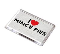 FRIDGE MAGNET - I Love Mince Pies - Novelty Food & Drink Gift