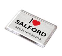 FRIDGE MAGNET - I Love Salford, Greater Manchester