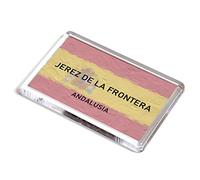 FRIDGE MAGNET - Jerez de la Frontera - Andalusia - Spain Flag