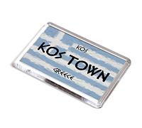 FRIDGE MAGNET - Kos Town - Kos - Greece Flag