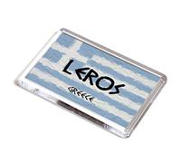 FRIDGE MAGNET - Leros - Greece Flag