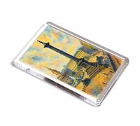 FRIDGE MAGNET - London. Trafalgar Square & Nelson Column - Vintage Art Style
