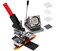 Fridge magnet machine 50mm Photo Magnet Maker Machine - Square Fridge Button Press with 150 Consumable Sets & Paper Cutter - DIY Badge Maker for Gifts & Team Badges