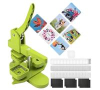 Fridge magnet machine Badge Maker Machine, 50 mm Button Maker Badge Press Machine with 100 Consumables Kits, DIY Button Maker Badge Press for Custom Badge Making,Green-Fridge Magnets