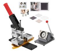 Fridge magnet machine Badge Maker Machine，50mm Photo Magnet Maker Machine, Square Fridge Magnet Button Badge Making + Paper Cutter, DIY Metal Badge Press Kit for Decorating Refrigerators