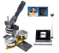 Fridge magnet machine DIY Badge Maker Machine - Complete Button Maker Kit with Paper Cutter & 100 Parts - Custom Fridge Magnets & Personalized Crafting Supplies for Creative Projects