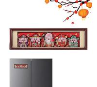 Fridge Magnet | Made of Wood with Couple Sayings Design, Harmonious and Reusable | Fridge Magnets as God of Wealth, for Home, Locker, Car, Metal Plates, Boards, New Year and