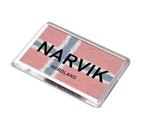 FRIDGE MAGNET - Narvik - Nordland - Norway Flag