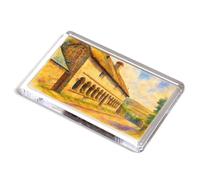 FRIDGE MAGNET - Old Almshouses, Moretonhampstead (b) - Vintage Art Style