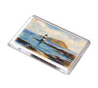 FRIDGE MAGNET - Penmon Lighthouse & Puffin Island (a) - Vintage Art Style