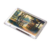 FRIDGE MAGNET - River Tea Gardens Eel Pie Island, Twickenham - Vintage Art Style