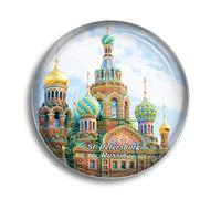 Fridge Magnet Russia Savior on the Spilled Blood St. Petersburg Glass Magnets for Refrigerator Souvenirs Cute Crystal Magnet Decor for Whiteboard Office Home Gift