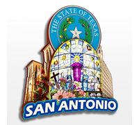 Fridge Magnet San Antonio Texas USA America Wooden Collection 3D Handmade Travel Souvenirs City Fridge Magnet Home Decoration Gift -249
