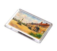 FRIDGE MAGNET - The Cross & Village, Downton - Vintage Art Style