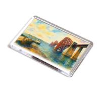 FRIDGE MAGNET - The Forth Bridge & Ferry, Edinburgh - Vintage Art Style