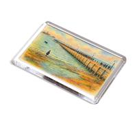 FRIDGE MAGNET - The Jetty, Knott End (a) - Vintage Art Style