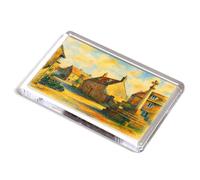 FRIDGE MAGNET - The Square, Corfe Castle (c) - Vintage Art Style