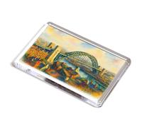 FRIDGE MAGNET - The Tyne Bridge, Newcastle-on-Tyne - Vintage Art Style