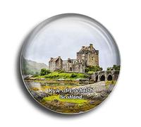 Fridge Magnet UK Scotland Kyle of Lochalsh Eilean Donan Castle Glass Magnets for Refrigerator Souvenirs Cute Crystal Magnet Decor for Whiteboard Office Home Gift
