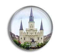 Fridge Magnet USA America Jackson Square New Orleans Glass Magnets for Refrigerator Souvenirs Cute Crystal Magnet Decor for Whiteboard Office Home Gift