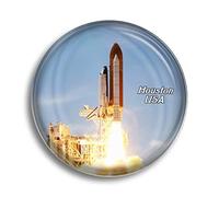 Fridge Magnet USA America Space Center Houston Glass Magnets for Refrigerator Souvenirs Cute Crystal Magnet Decor for Whiteboard Office Home Gift