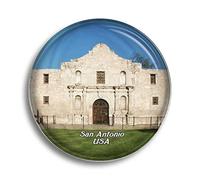 Fridge Magnet USA America The Alamo San Antonio Glass Magnets for Refrigerator Souvenirs Cute Crystal Magnet Decor for Whiteboard Office Home Gift
