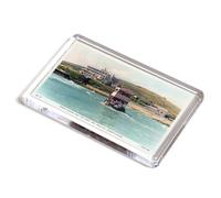 FRIDGE MAGNET - Vintage Devon - Burgh Island & Ferry/Sea Tractor Bigbury-on-Sea (b)