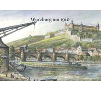 Fridge Magnet - Würzburg am Main around 1910 - Fridge Magnet Souvenir, Bavaria Souvenir, Magnets, Old Main Bridge with Marienberg Fortress, Fridge Magnets Decoration for Magnetic Fridge, Valdeig, P
