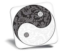 Fridge Magnet - Yin Yang Yoga Flowery Meditation Sign 5655