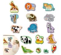 Fridge Magnetic Animals for Kids 15Pcs, Large Animals Fridge Magnets Include Magnetic Animals Educational Colorful Animal Shape Cute Cartoon Farm Animal Magnets Toys for Kids Preschool