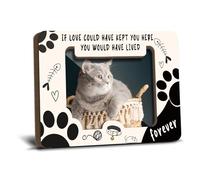 Fridge Magnetic Memorial Picture Frames for Cat Lover Pet Owner Remembrance Memorial Gift for Loss of Dog Refrigerator Decor If love Could Have Kept You Here Wooden Photo Frames 2.5x3.5 - YT0231
